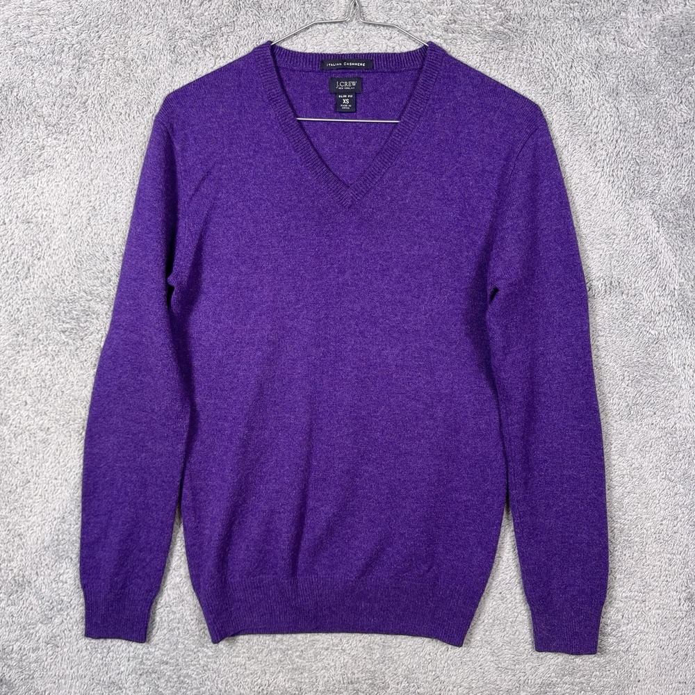J.Crew Cashmere Sweater Men XS 100% Italian Cashmere Slim V Neck Pullover Jumper